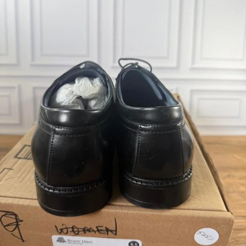 Bruno Marc Downing size 14 wide fit Black Leather Oxford Shoes
